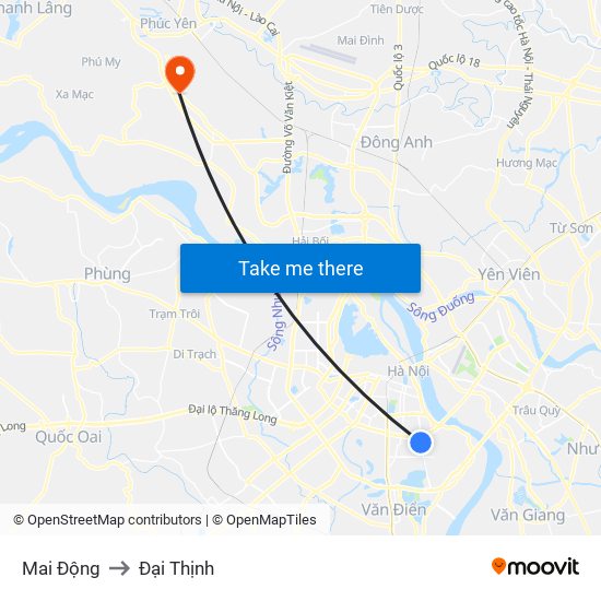 Mai Động to Đại Thịnh map