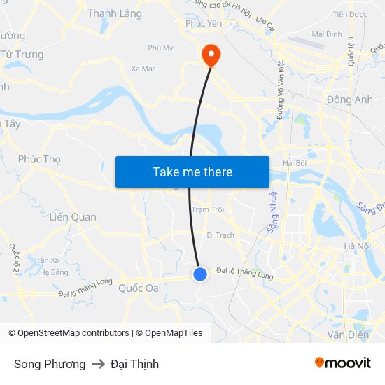 Song Phương to Đại Thịnh map