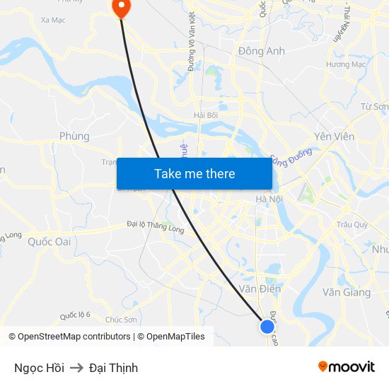 Ngọc Hồi to Đại Thịnh map