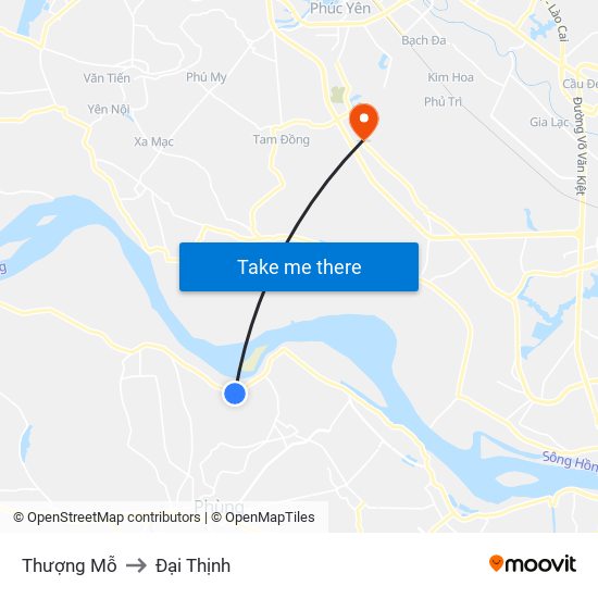 Thượng Mỗ to Đại Thịnh map