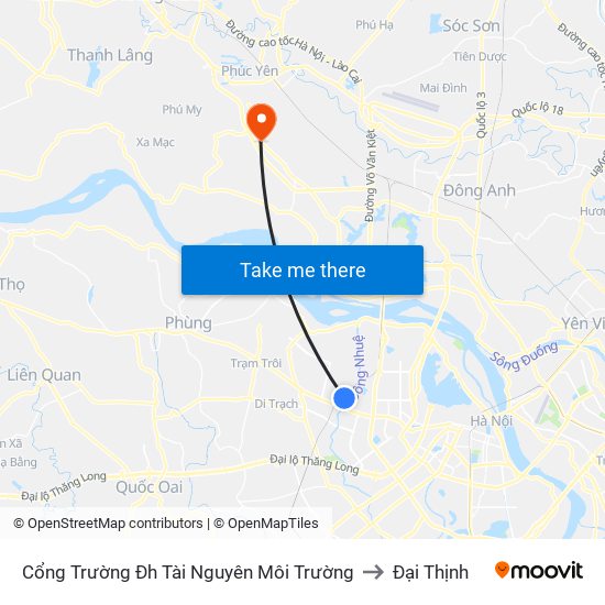 Cổng Trường Đh Tài Nguyên Môi Trường to Đại Thịnh map