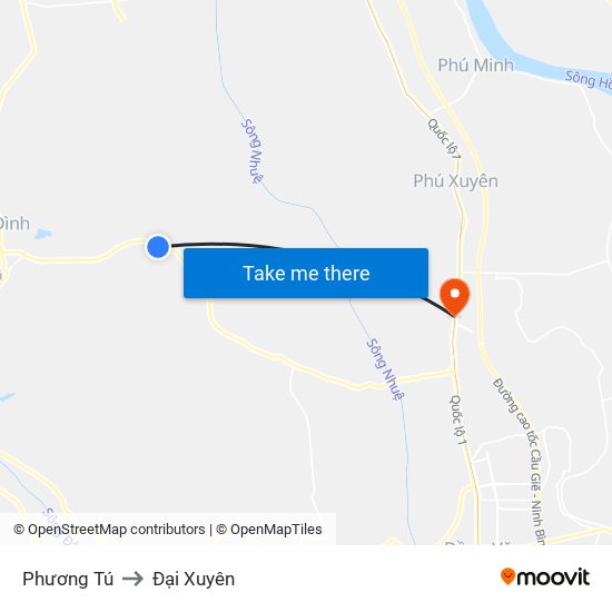 Phương Tú to Đại Xuyên map