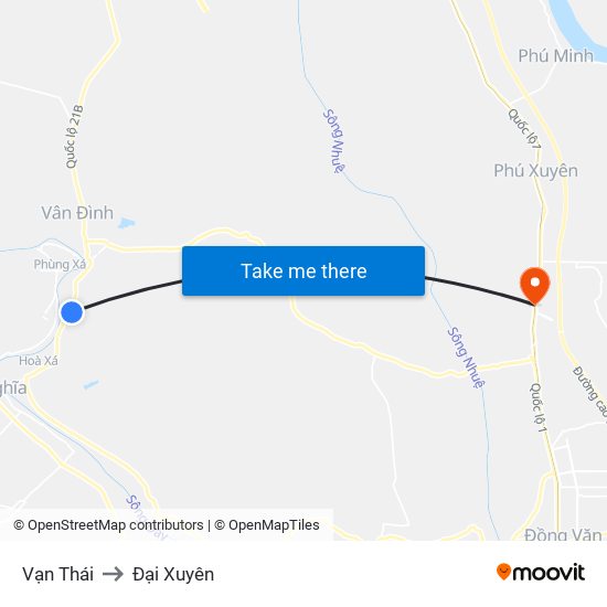 Vạn Thái to Đại Xuyên map