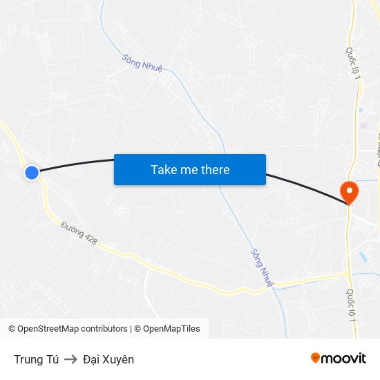 Trung Tú to Đại Xuyên map