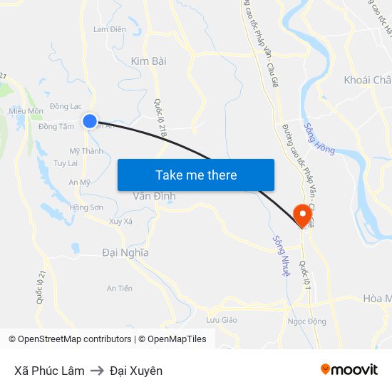 Xã Phúc Lâm to Đại Xuyên map