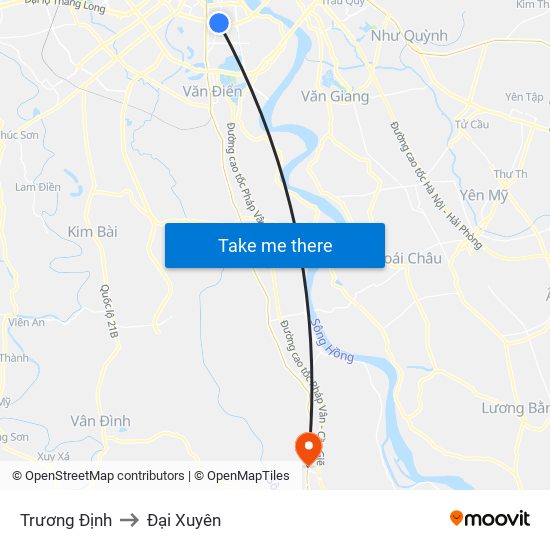 Trương Định to Đại Xuyên map