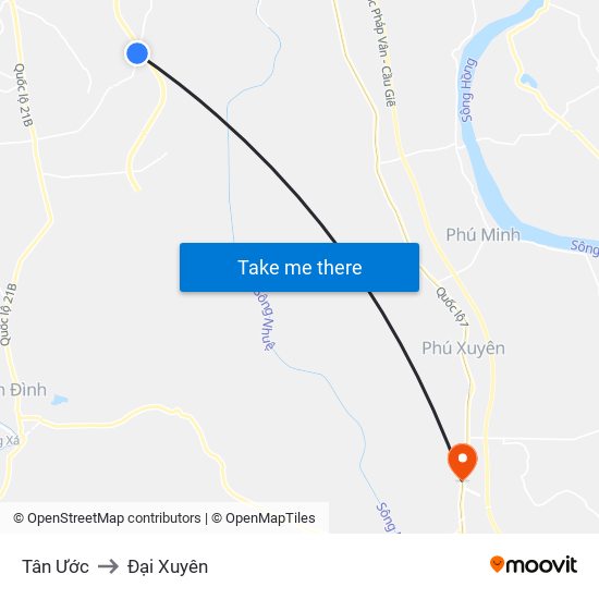 Tân Ước to Đại Xuyên map