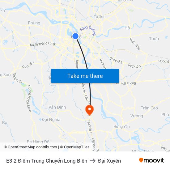 E3.2 Điểm Trung Chuyển Long Biên to Đại Xuyên map