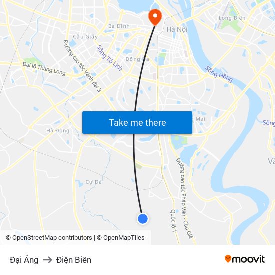 Đại Áng to Điện Biên map