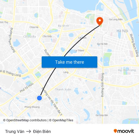 Trung Văn to Điện Biên map