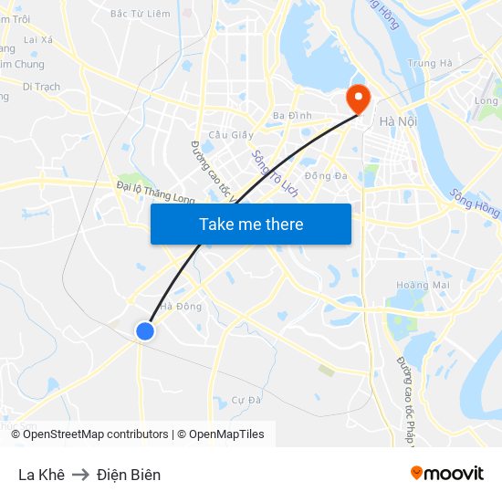 La Khê to Điện Biên map