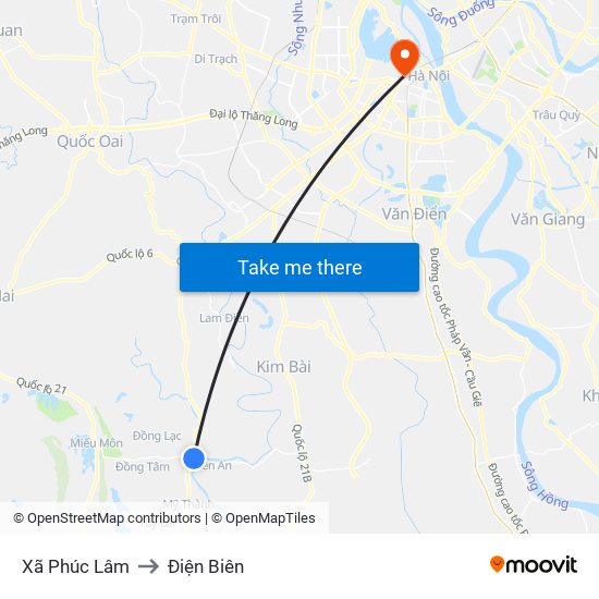 Xã Phúc Lâm to Điện Biên map