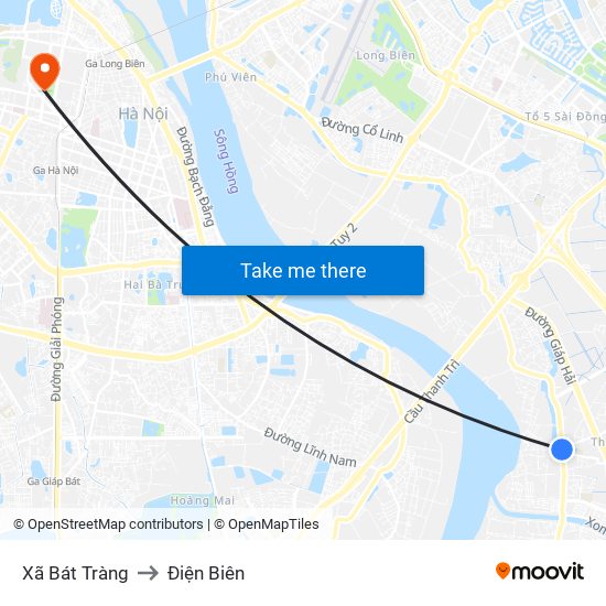 Xã Bát Tràng to Điện Biên map