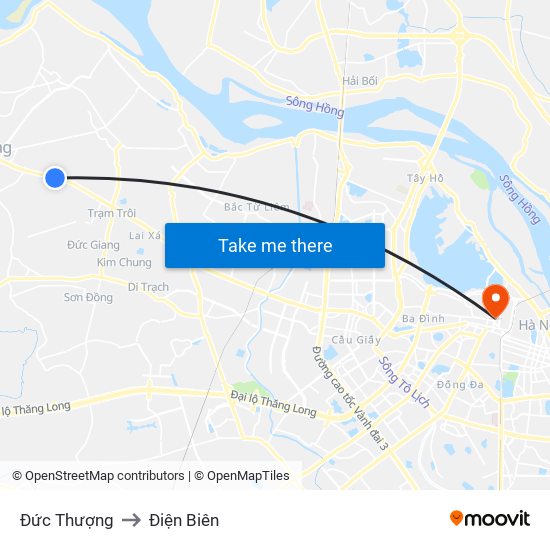 Đức Thượng to Điện Biên map