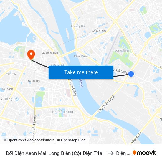 Đối Diện Aeon Mall Long Biên (Cột Điện T4a/2a-B Đường Cổ Linh) to Điện Biên map