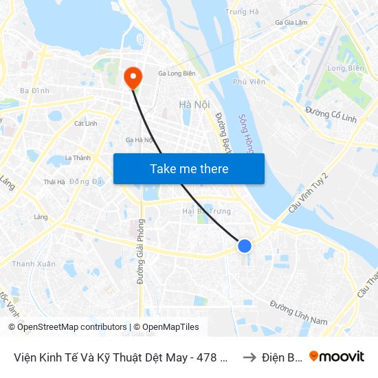 Viện Kinh Tế Và Kỹ Thuật Dệt May - 478 Minh Khai to Điện Biên map