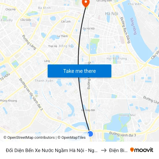 Đối Diện Bến Xe Nước Ngầm Hà Nội - Ngọc Hồi to Điện Biên map
