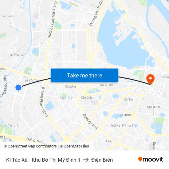 Kí Túc Xá - Khu Đô Thị Mỹ Đình II to Điện Biên map