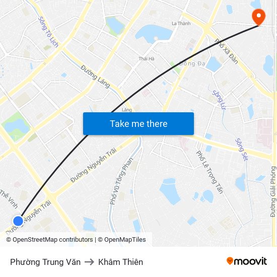 Phường Trung Văn to Khâm Thiên map