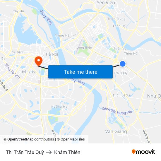 Thị Trấn Trâu Quỳ to Khâm Thiên map