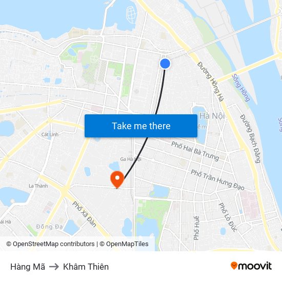 Hàng Mã to Khâm Thiên map