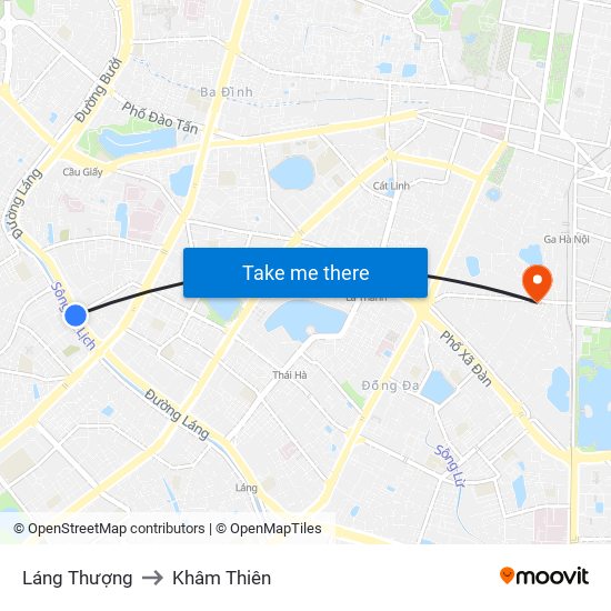 Láng Thượng to Khâm Thiên map