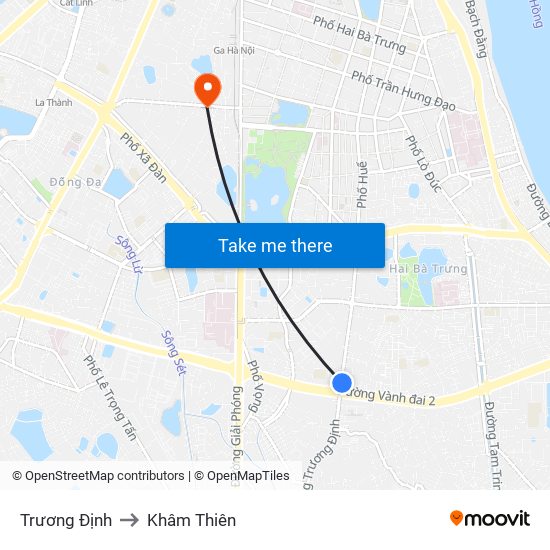 Trương Định to Khâm Thiên map