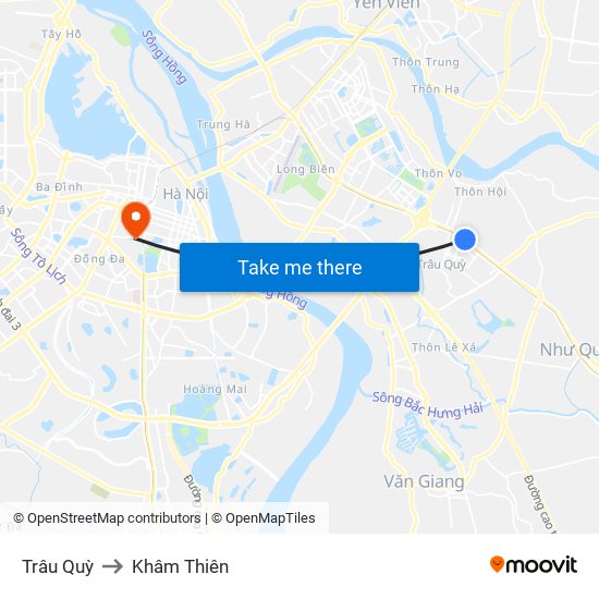 Trâu Quỳ to Khâm Thiên map