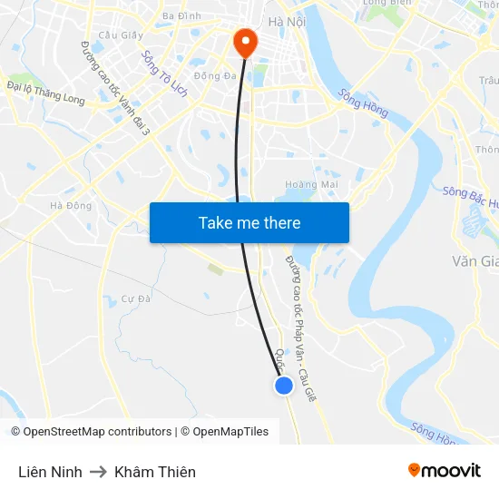 Liên Ninh to Khâm Thiên map