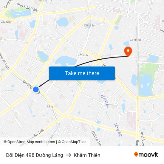 Đối Diện 498 Đường Láng to Khâm Thiên map