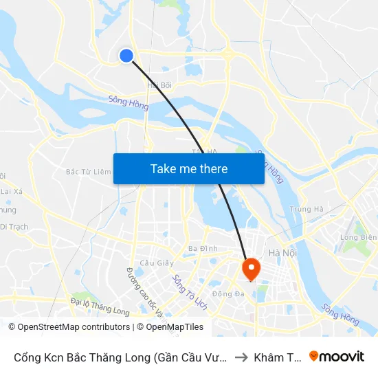 Cổng Kcn Bắc Thăng Long (Gần Cầu Vượt Bộ Hành) to Khâm Thiên map