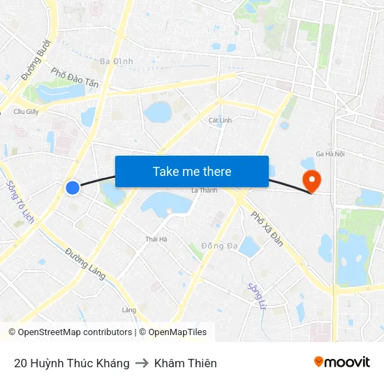20 Huỳnh Thúc Kháng to Khâm Thiên map