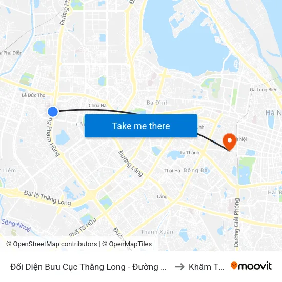 Đối Diện Bưu Cục Thăng Long - Đường Phạm Hùng to Khâm Thiên map