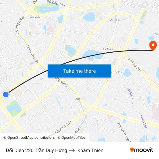 Đối Diện 220 Trần Duy Hưng to Khâm Thiên map
