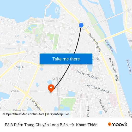 E3.3 Điểm Trung Chuyển Long Biên to Khâm Thiên map