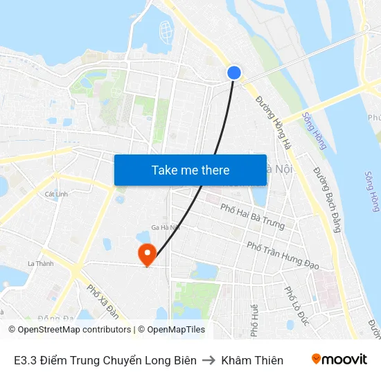 E3.3 Điểm Trung Chuyển Long Biên to Khâm Thiên map