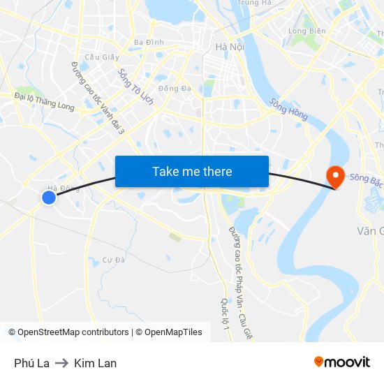 Phú La to Kim Lan map