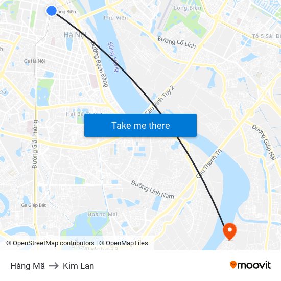 Hàng Mã to Kim Lan map