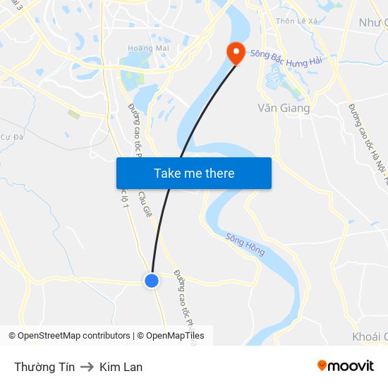 Thường Tín to Kim Lan map