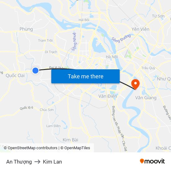 An Thượng to Kim Lan map