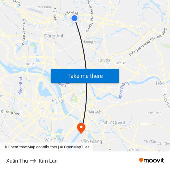 Xuân Thu to Kim Lan map