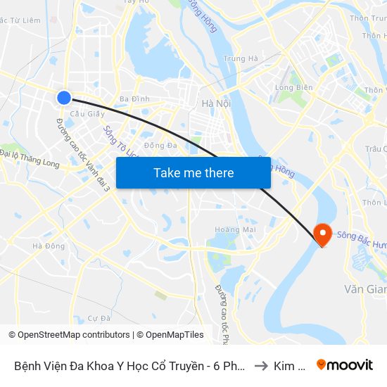 Bệnh Viện Đa Khoa Y Học Cổ Truyền - 6 Phạm Hùng to Kim Lan map