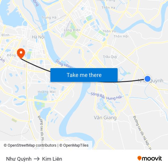 Như Quỳnh to Kim Liên map