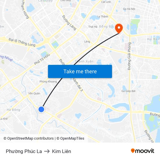 Phường Phúc La to Kim Liên map