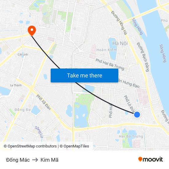 Đống Mác to Kim Mã map