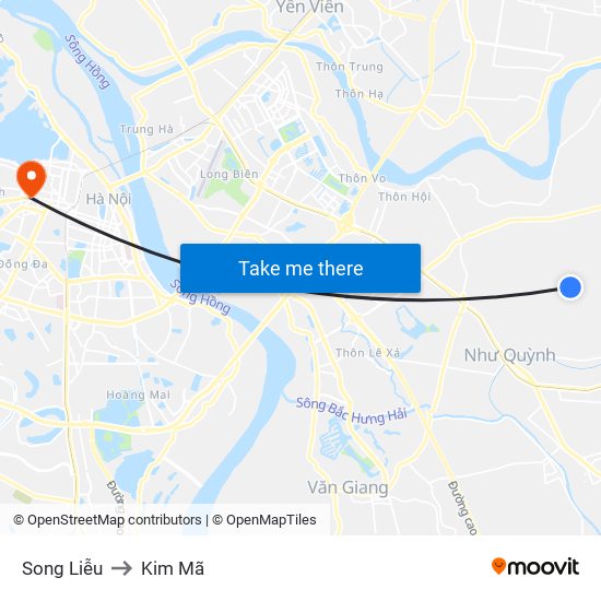 Song Liễu to Kim Mã map