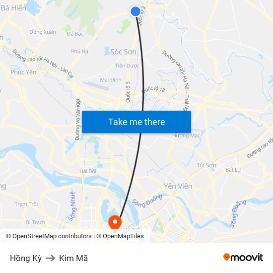 Hồng Kỳ to Kim Mã map