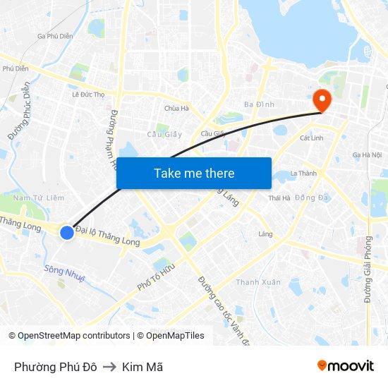 Phường Phú Đô to Kim Mã map