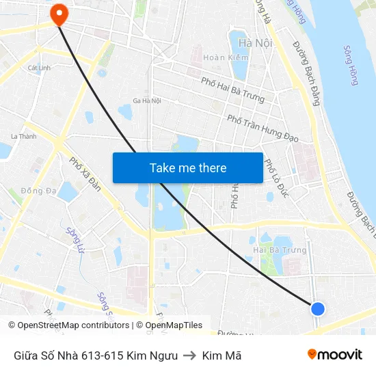 Giữa Số Nhà 613-615 Kim Ngưu to Kim Mã map