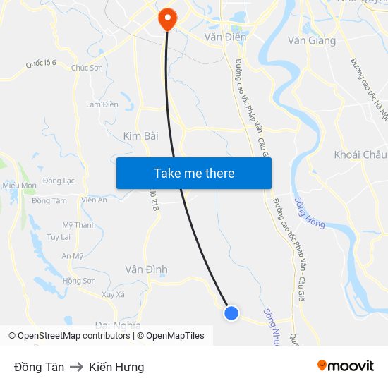 Đồng Tân to Kiến Hưng map